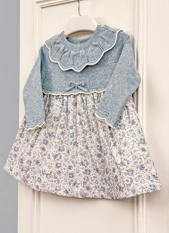 Knitted Blue Flowers Dress