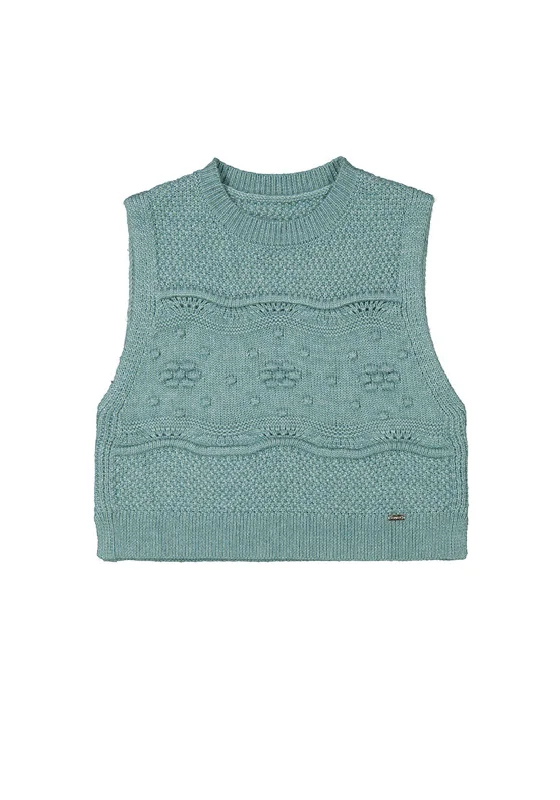 Mayoral Mini Girl Knit Sleeveless Vest, Green