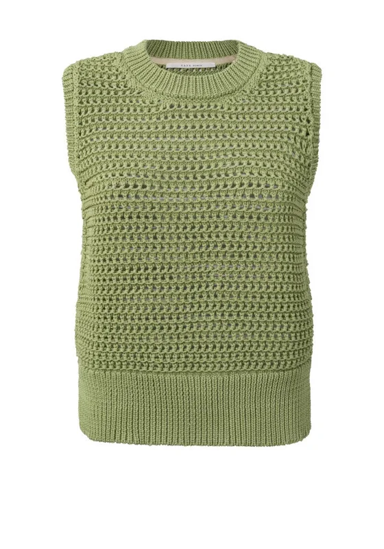 Yaya Knitted Jumper Vest, Sage Green