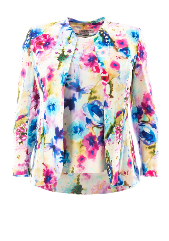 Georgedé Ella Faded Floral Print Twinset, Multi