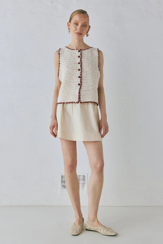 Stella Knit Vest Cream