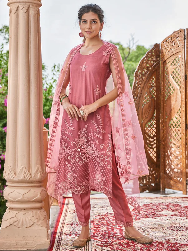 Aari-Embroidered Net Suit Set 3920