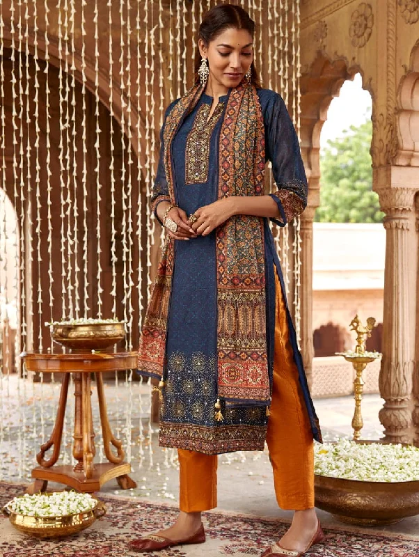 Digital Printed Chanderi Silk Suit Set 3771