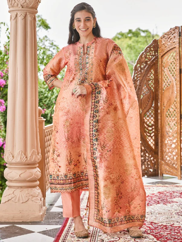 Digital Printed Silk Suit Set 3923