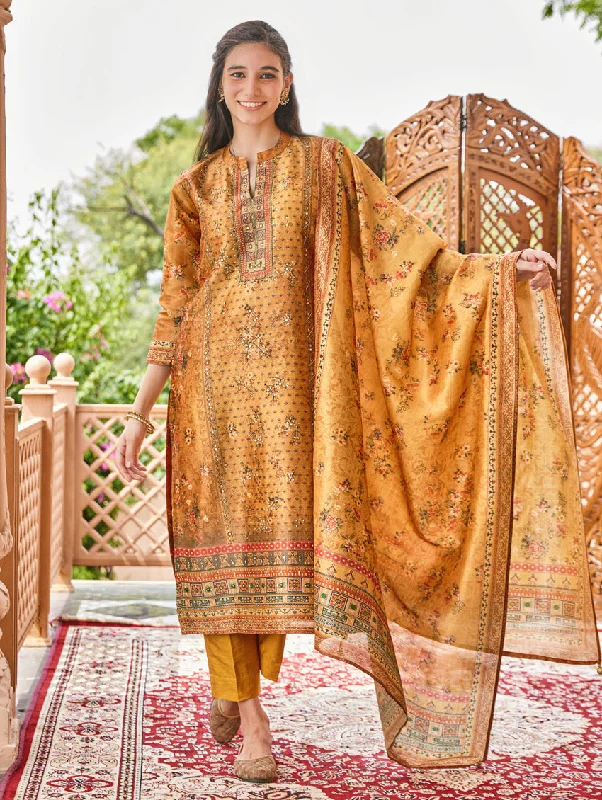 Digital Printed SIlk Suit Set 3928