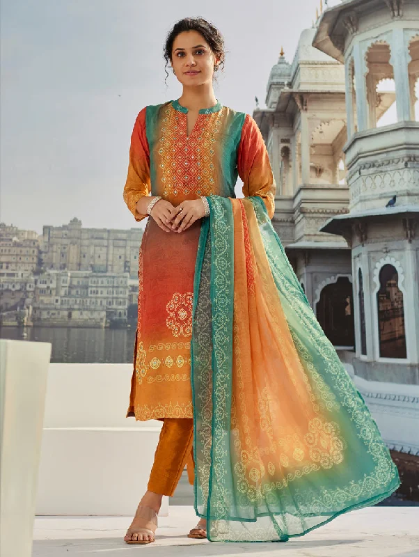 Digitally Printed Muslin Suit Set 3887