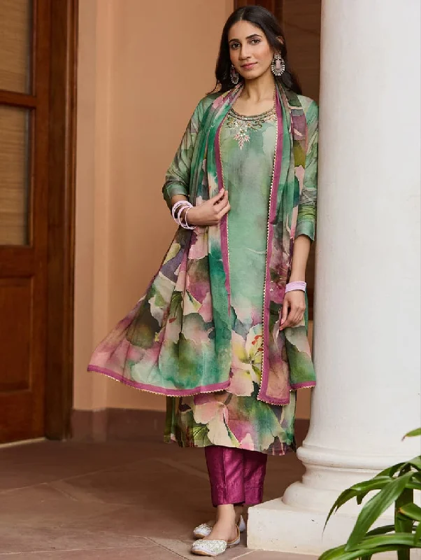 Digitally Printed Viscose Muslin Suit Set 4006