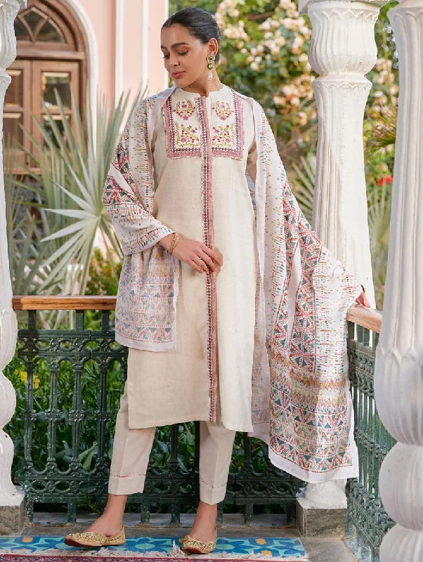 Embroidered Cotton Suit Set 3863