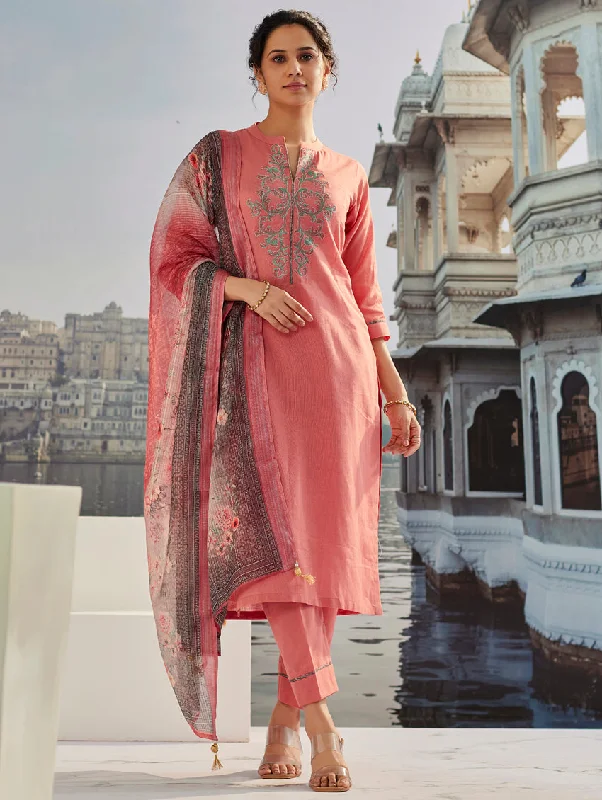 Embroidered Cotton Suit Set 3891