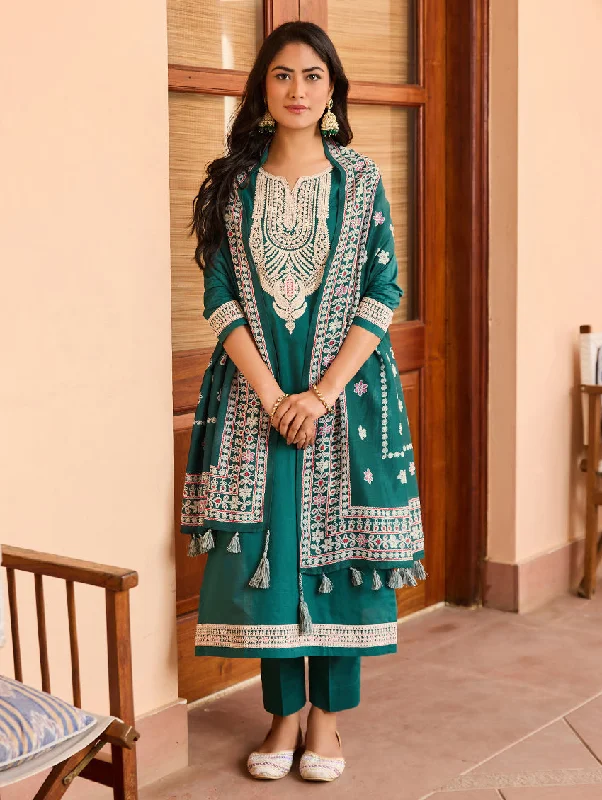 Embroidered Cotton Suit Set 3990