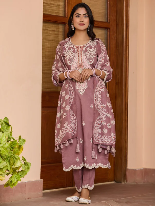 Embroidered Cotton Suit Set 4014