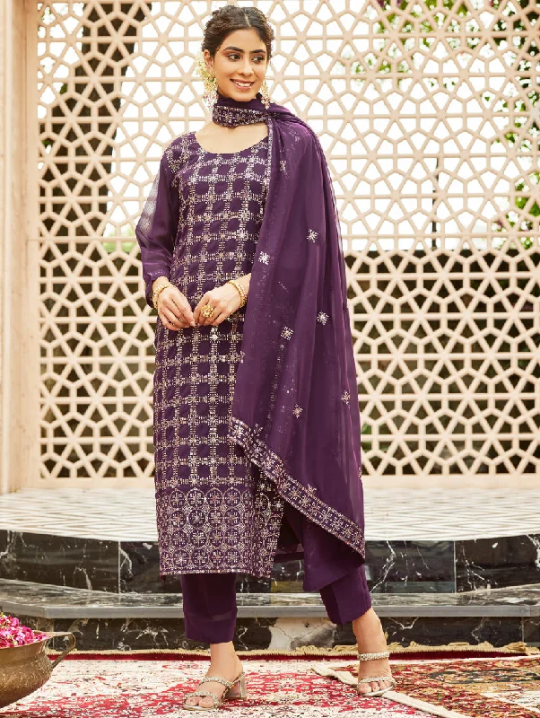 Embroidered Georgette Suit Set 3940