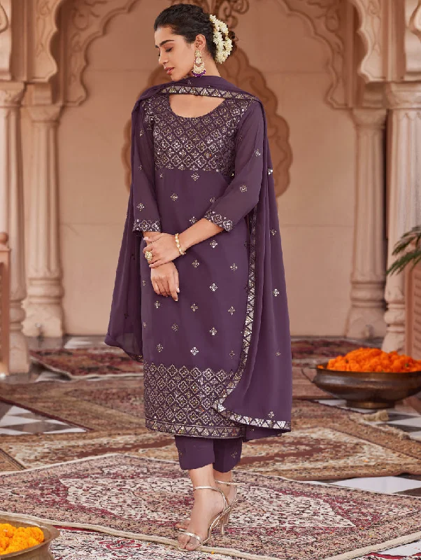 Embroidered Georgette Suit Set 3956