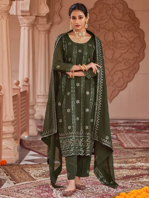 Embroidered Georgette Suit Set 3959