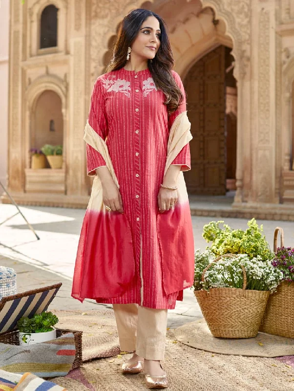 Embroidered Handloom Cotton Suit Set 3708