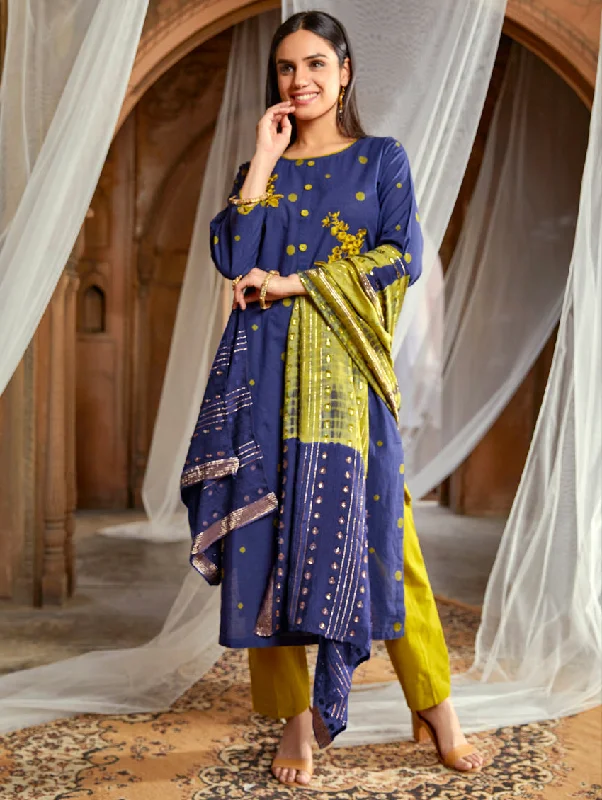 Embroidered Handloom Cotton Suit Set 3737