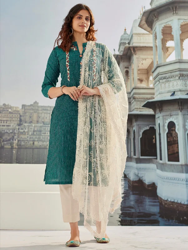 Embroidered Handloom Cotton Suit Set 3816