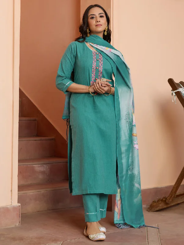 Embroidered Handloom Cotton Suit Set 3979