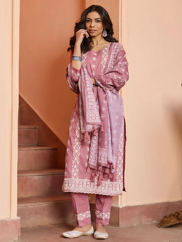 Embroidered Mul Cotton Suit Set 3989