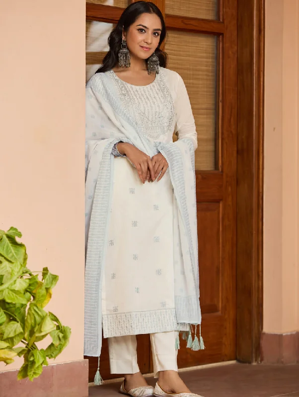 Embroidered Mul Cotton Suit Set 4020