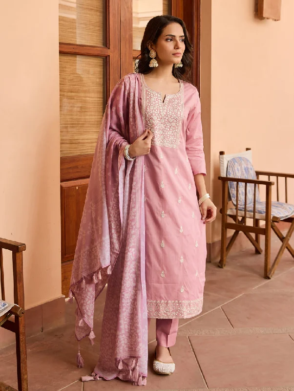 Embroidered Mul Cotton Suit Set 4028