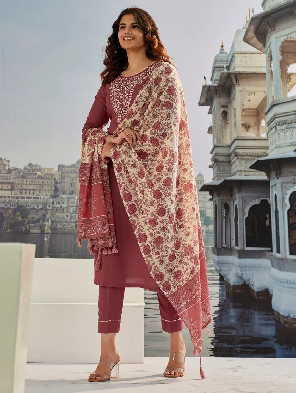 Embroidered Rayon Suit Set 3883