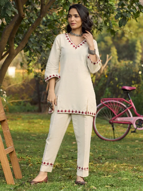 Embroidered Viscose Flex Co-Ord Set 4035