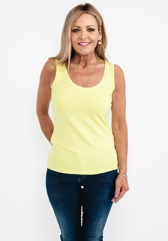 Gerry Weber Satin Trim Neck Vest Top, Lime