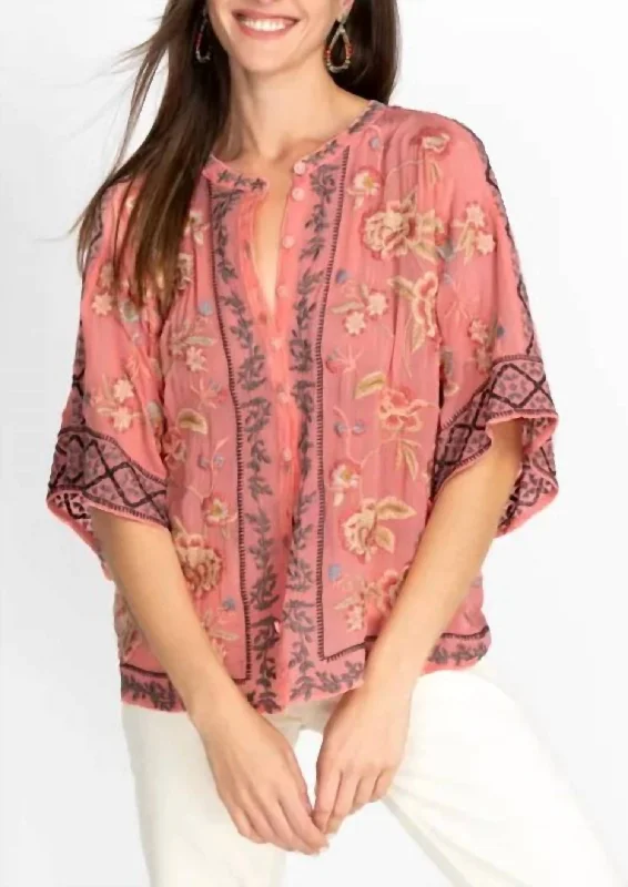 Mulane Blouse In Coral Sunset