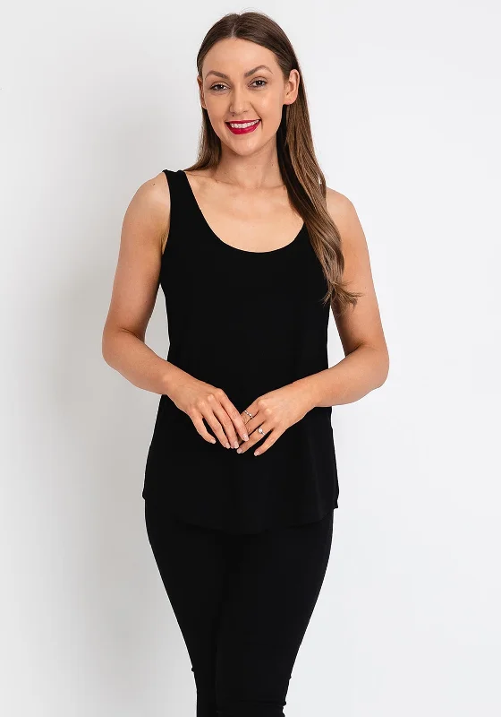 Naya Scooped Neck Vest Top, Black