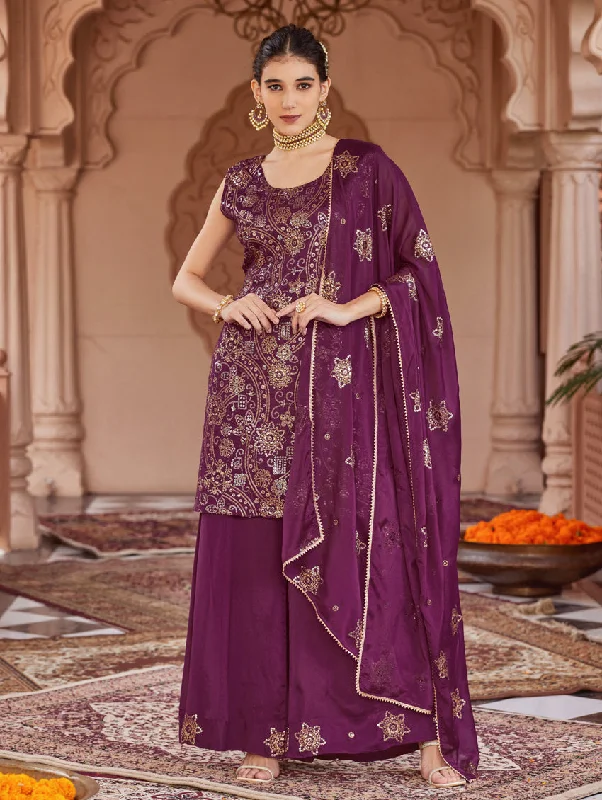 Pure Viscose Chinnon Sharara Suit Set 3952