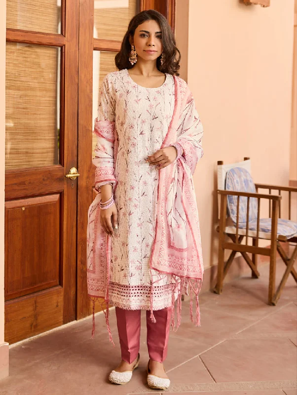 Schfilli Embroidered Rayon Suit Set 3995