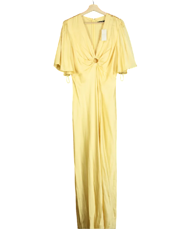 Abercrombie & Fitch Yellow O-ring Maxi Dress UK L