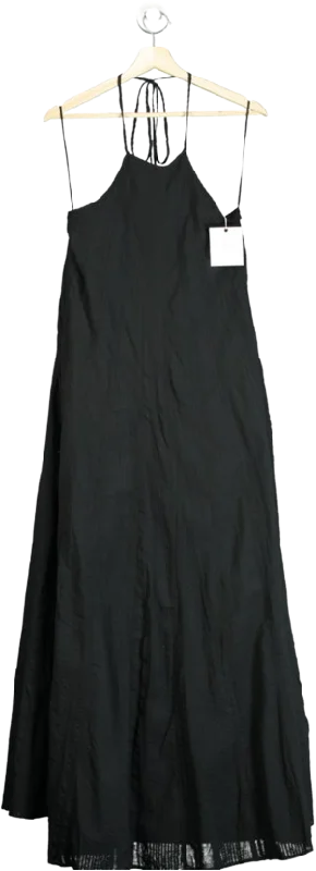 L'academie Black The Phila Halter Neck Maxi Dress UK XS