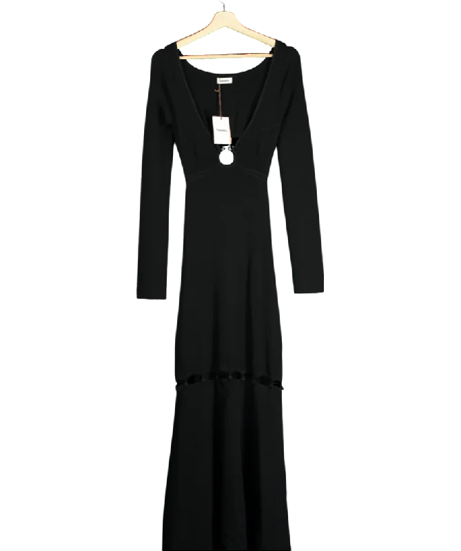 Nanushka Black Varda Ribbed Dress UK L