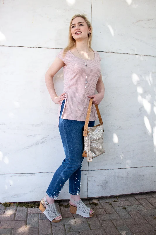 Blush / Silver Tunic with Necklace