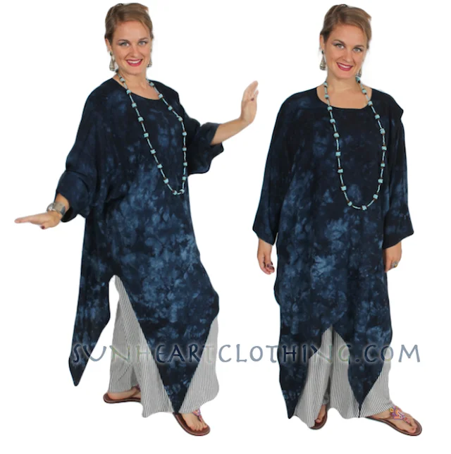 Devi Plus Size Tunic Top Moroccan Cotton Sml-6X Custom Dye