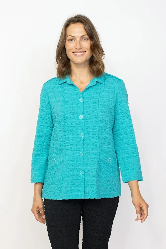 Habitat Sale, 23715 Pleat Pocket Pucker Shirt, Lake 50% Off Regular Price