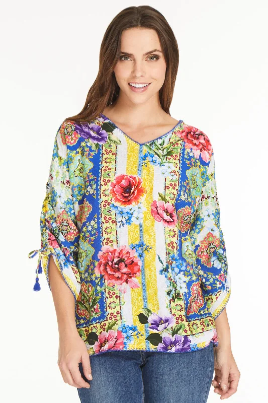 Floral Tassel Trim Tunic