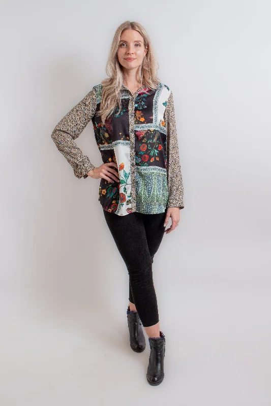 Patch Print Front Button Tunic