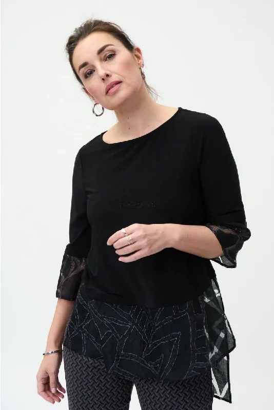 Joseph Ribkoff Sale, 224356 Black Tunic Top Additional 50% Off the Regular Price