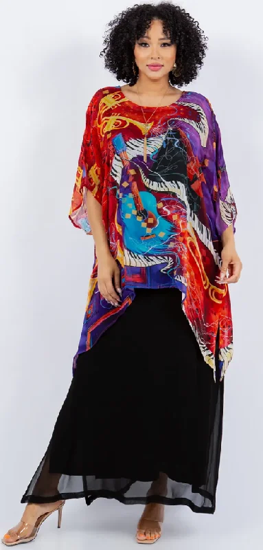 Sunheart All That Jazz Oversize Tunic Top Lagenlook Boho Hippie Chic SML-6X+