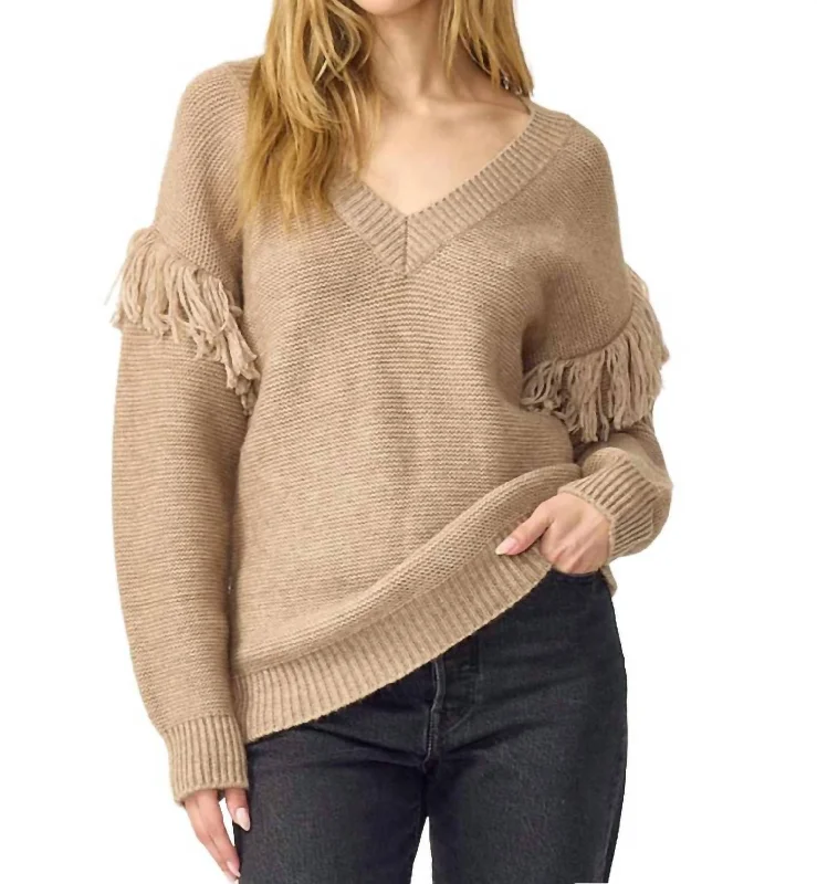 Anderson Fringed Tunic In Oat