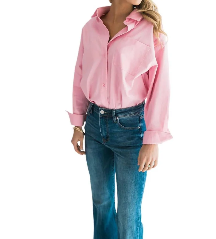 Billie Tunic Shirt In Pink