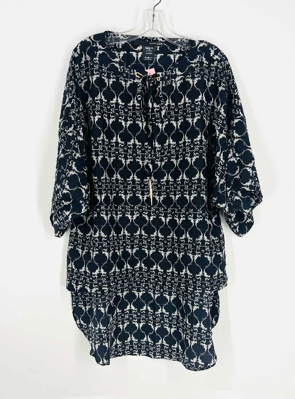 Size M Black/White Print Hi-Lo Designer Tunic