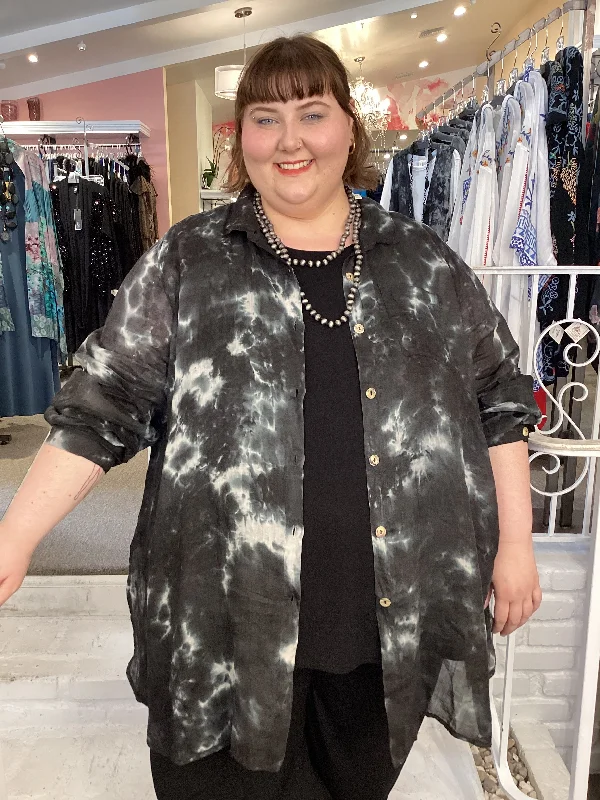 TUNIC SHIRT - BLACK TIE DYE