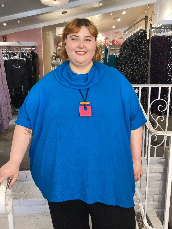 VICI COWL TUNIC - TURQUOISE